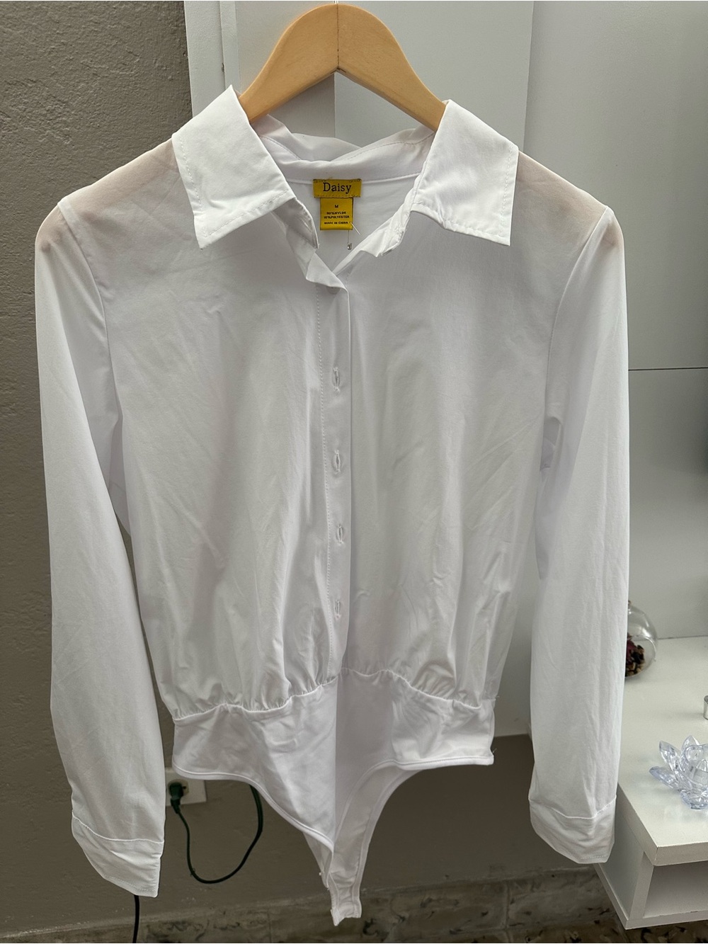 Daisy White Long-Sleeve Button Bodysuit